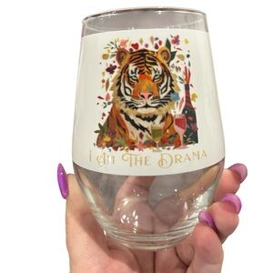 Tiger Design I Am The Drama Stemless Wine Glass